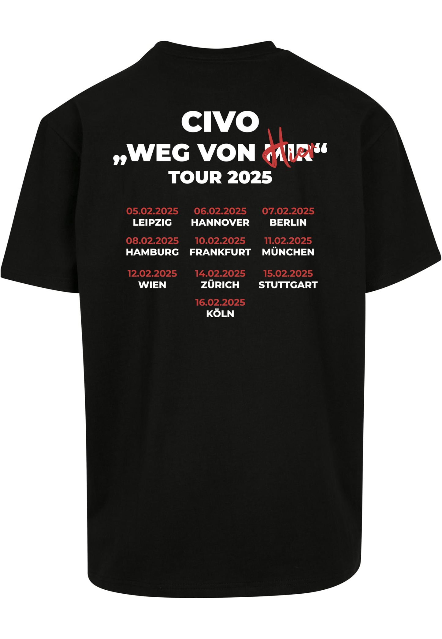 Weg von hier "TOURSHIRT" Black